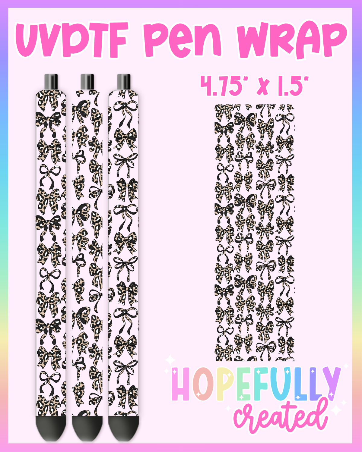 Leopard Bows UVDTF Pen Wrap