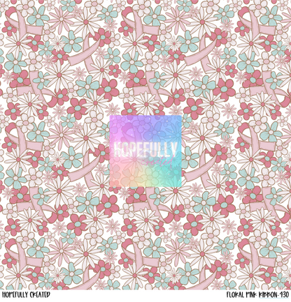 Floral Pink Ribbon Vinyl Collection-430