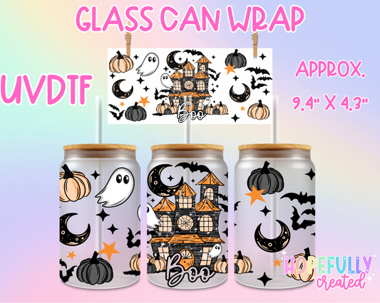 Haunted House UVDTF Glass Can Wrap