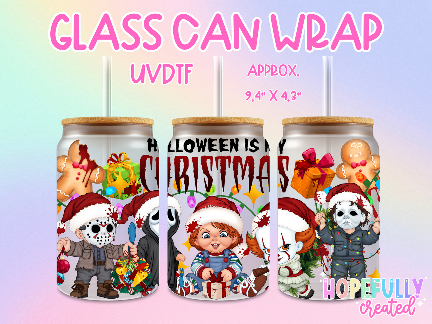 Christmas Horror UVDTF Glass Can Wrap