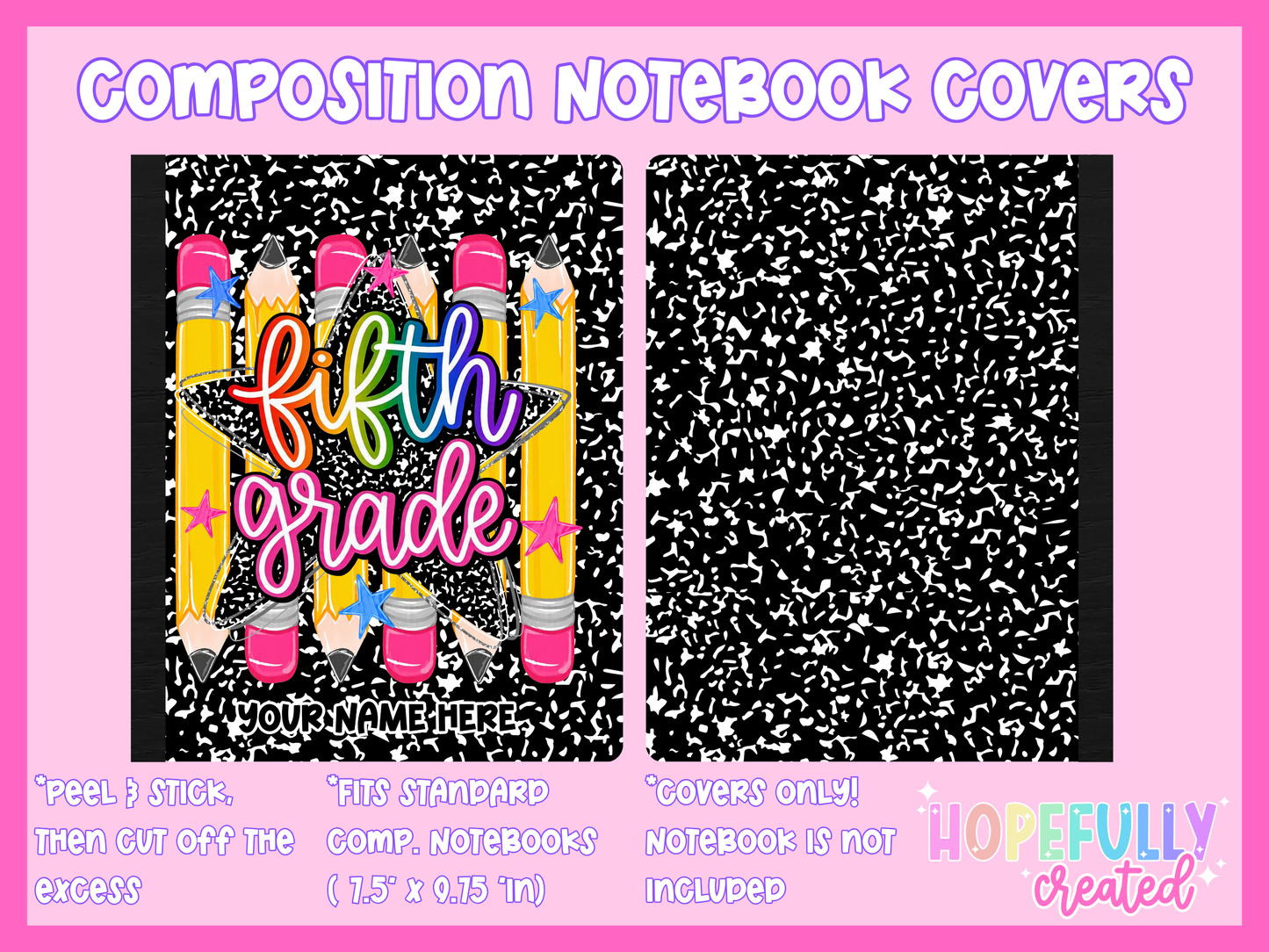Pencils & Star Composition Notebook Cover