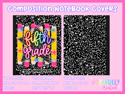 Pencils & Star Composition Notebook Cover
