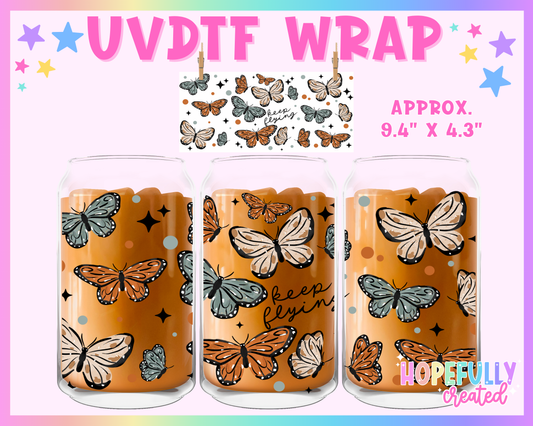 Keep Flying UVDTF Glass Can Wrap