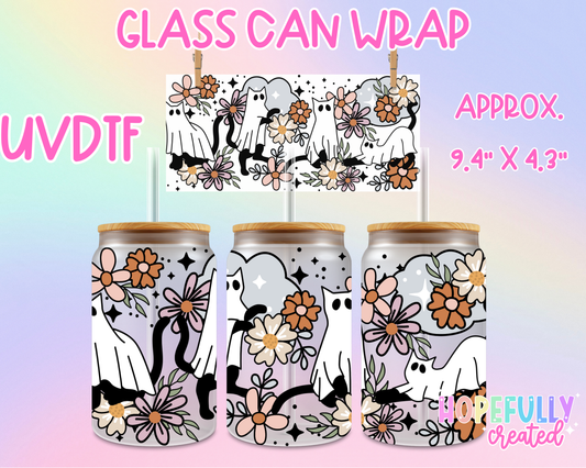 Ghost cat UVDTF Glass Can Wrap
