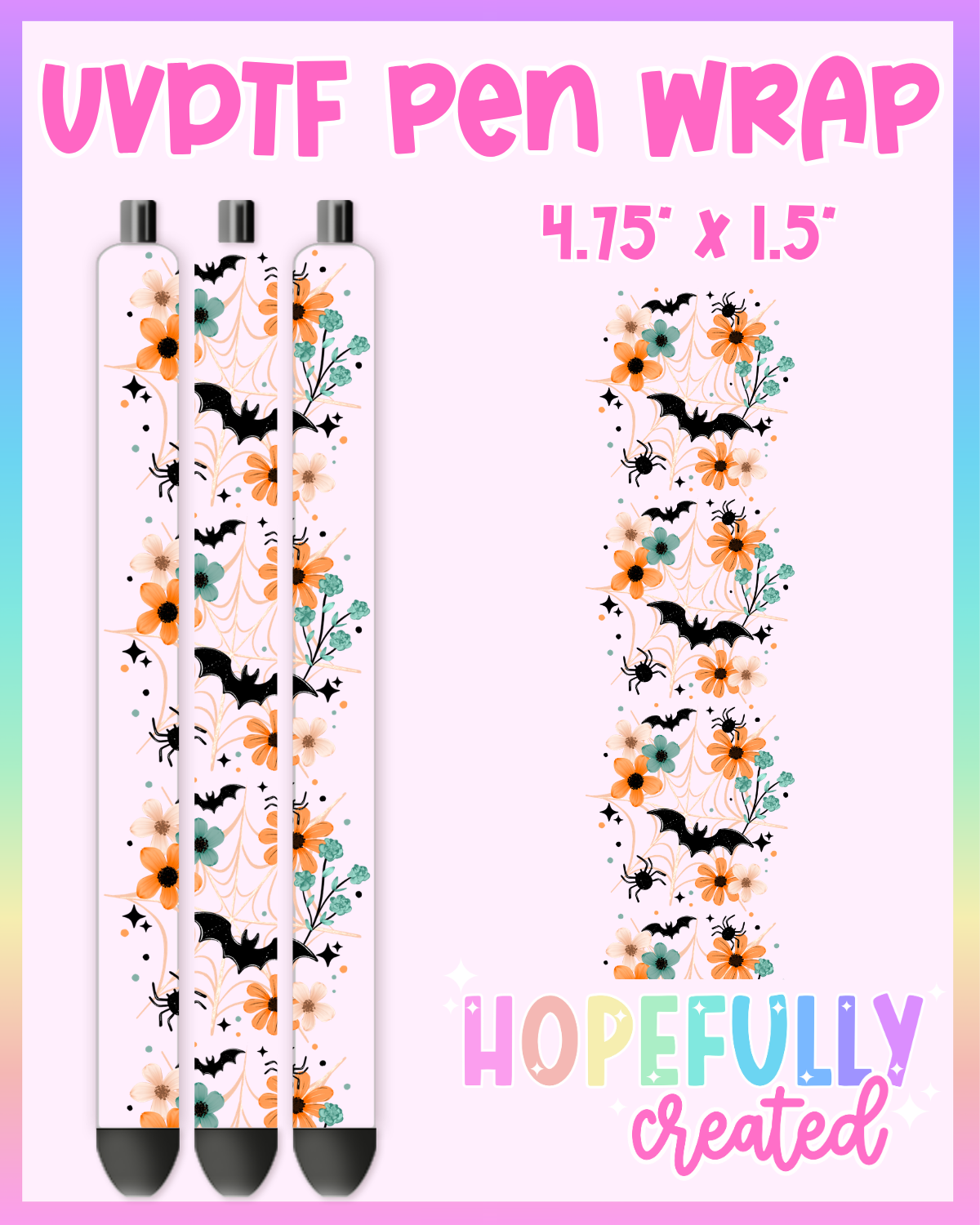 Floral Bats UVDTF Pen Wrap