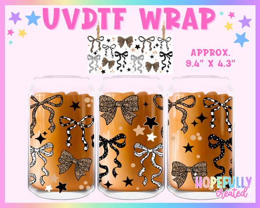 Pattern Bows UVDTF Glass Can Wrap