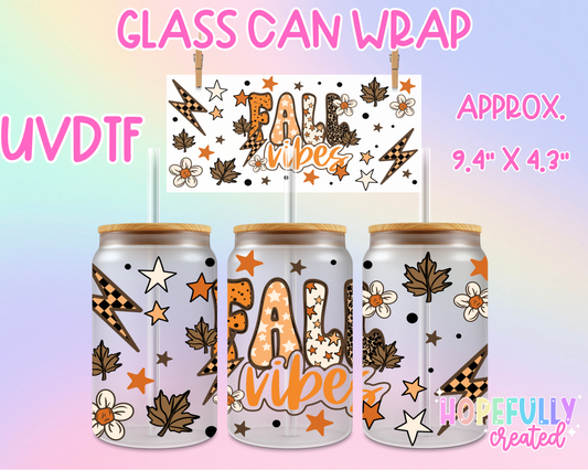Fall Vibes UVDTF Glass Can Wrap