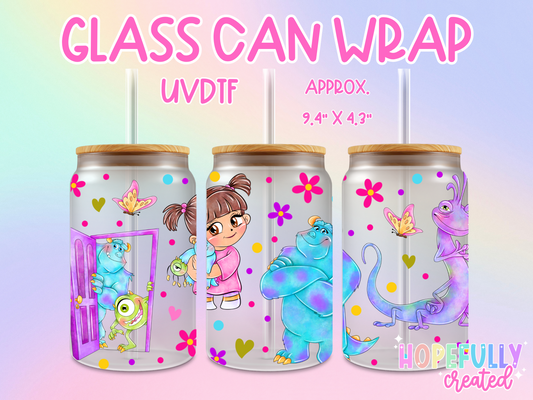 Monsters UVDTF Glass Can Wrap