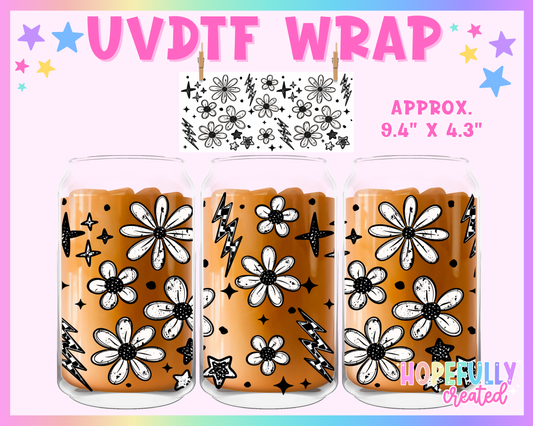 Flowers UVDTF Glass Can Wrap
