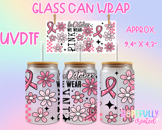 Breast cancer awareness UVDTF Glass Can Wrap