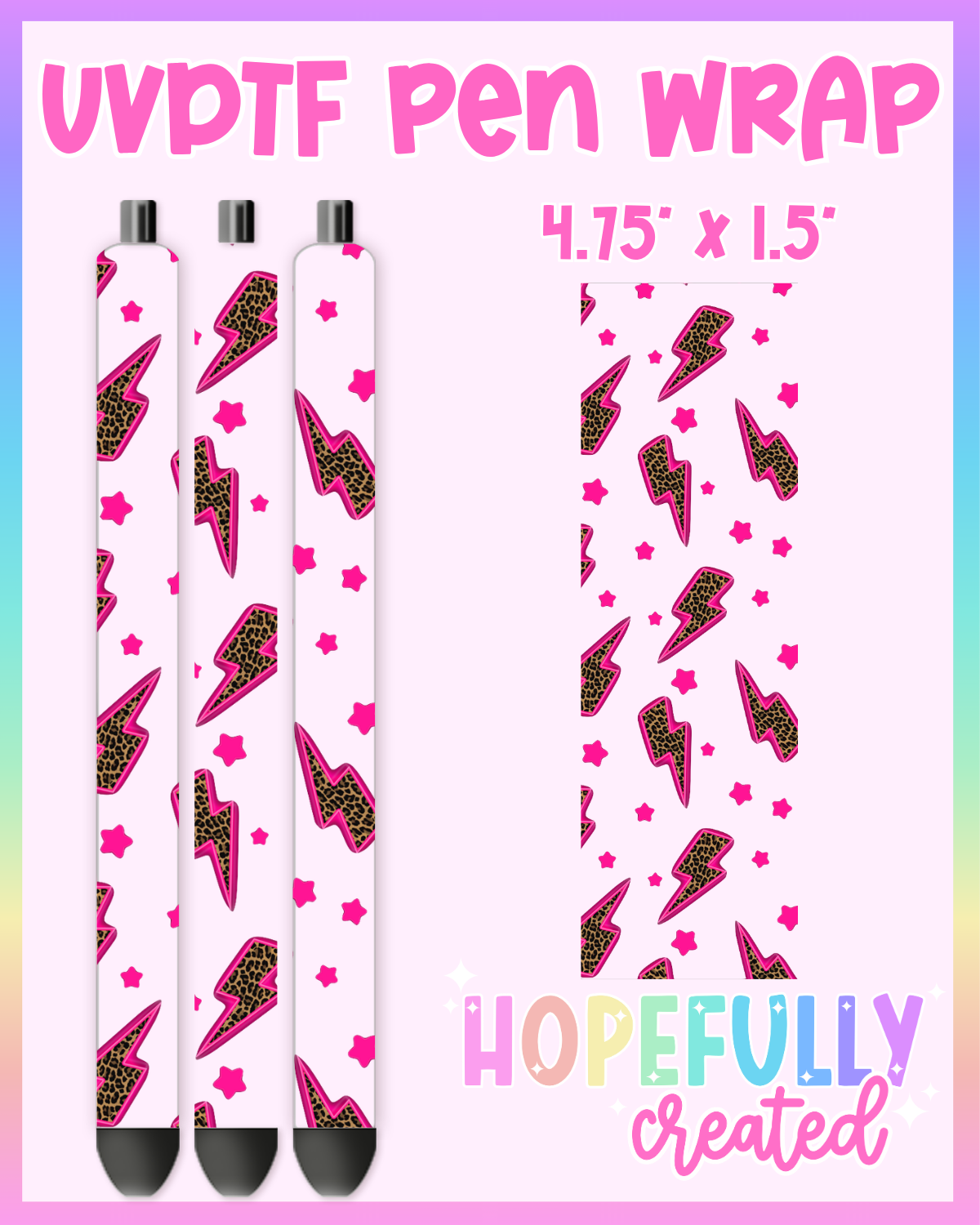 Pink Bolts UVDTF Pen Wrap