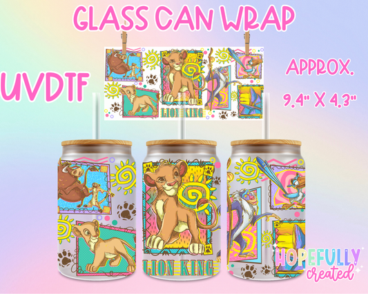 Lions UVDTF Glass Can Wrap
