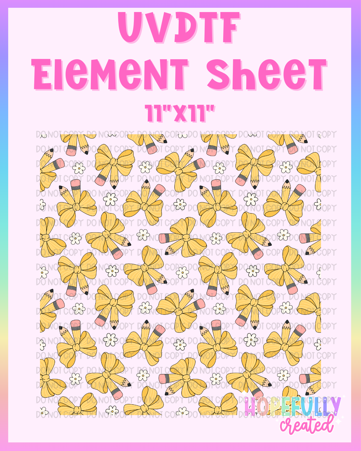Pencil Bows UVDTF Element Sheet