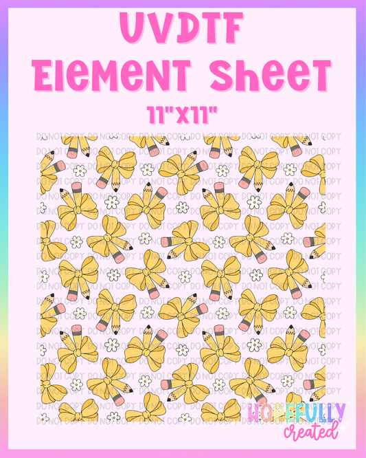 Pencil Bows UVDTF Element Sheet