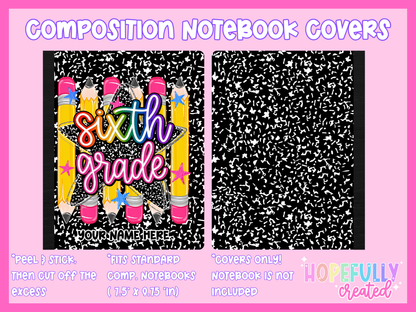 Pencils & Star Composition Notebook Cover