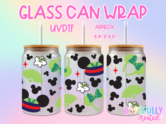 Mulan Headbands UVDTF Glass Can Wrap