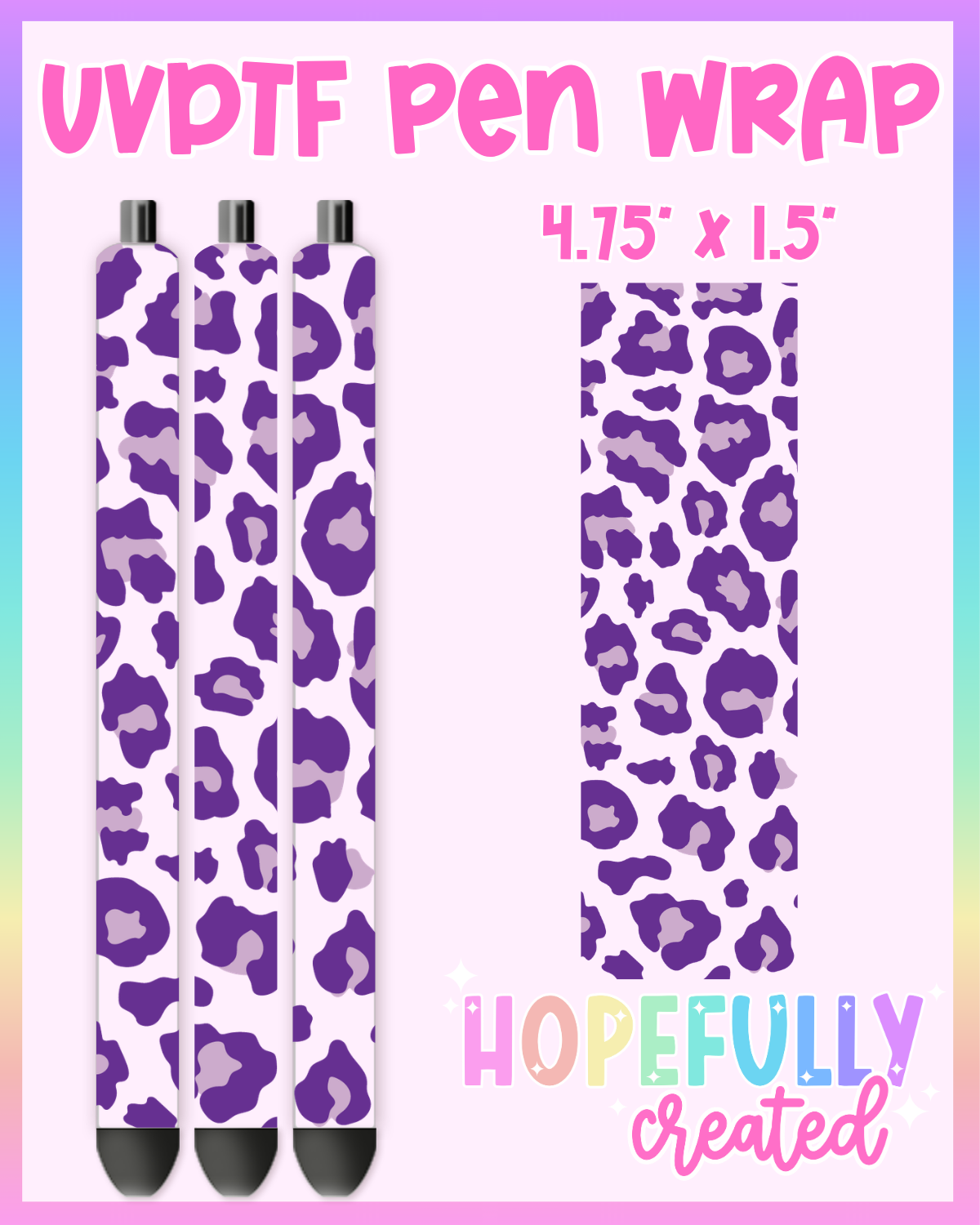 Purple Leopard UVDTF Pen Wrap