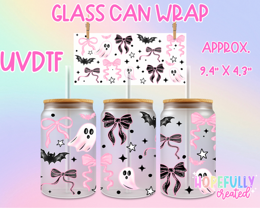 Pink Ghost Bows UVDTF Glass Can Wrap