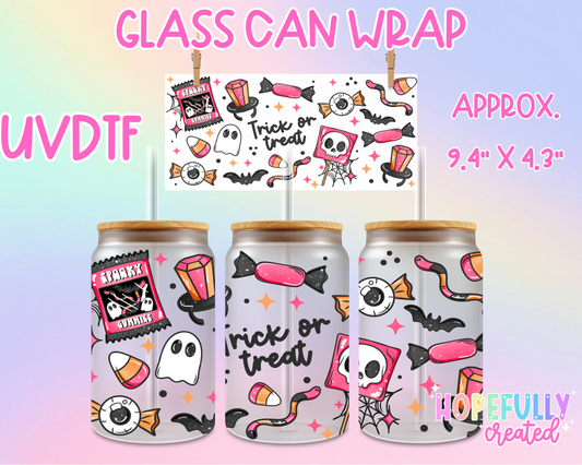 Trick or Treat UVDTF Glass Can Wrap
