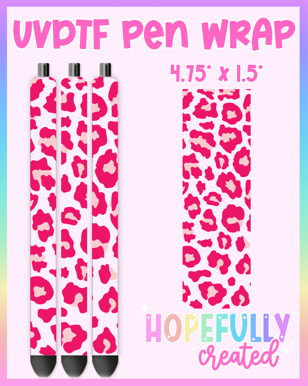 Pink Leopard UVDTF Pen Wrap