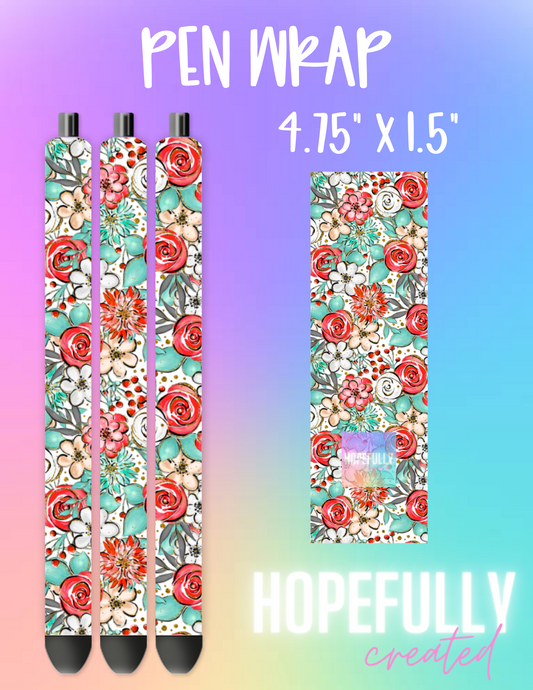 Christmas Flowers Pen Wrap-470