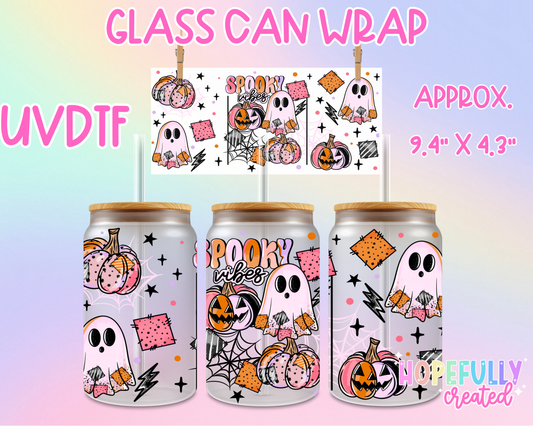 Spooky Vibes Patches UVDTF Glass Can Wrap