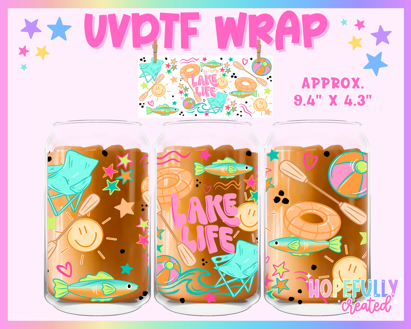 Lake Life UVDTF Glass Can Wrap