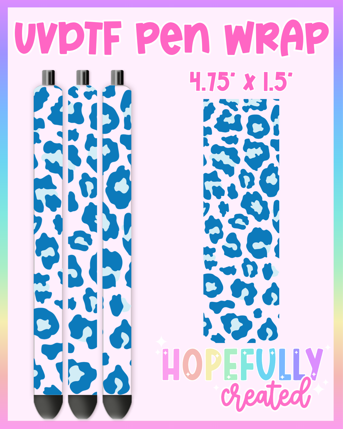 Blue Leopard UVDTF Pen Wrap