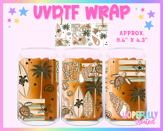 Salty Life UVDTF Glass Can Wrap