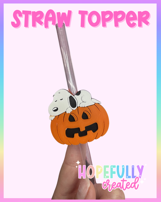 Pumpkin Snoop Straw Topper