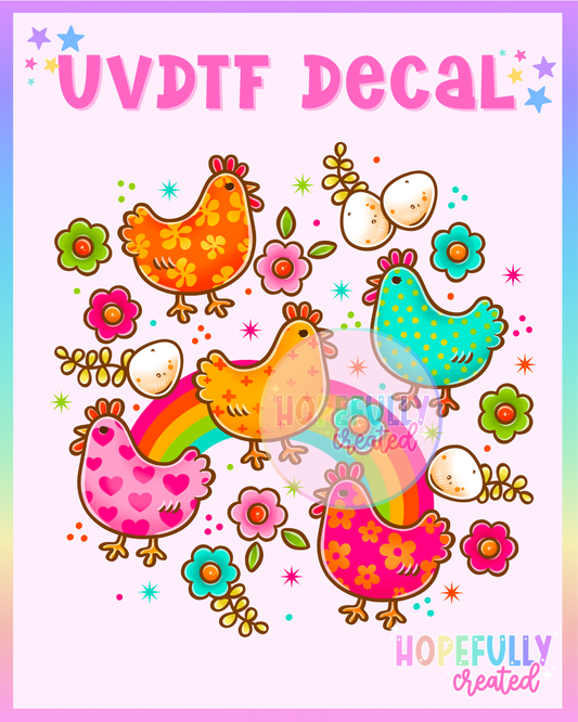 Chickens UVDTF Decal