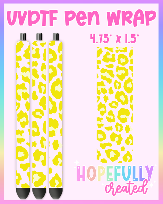 Yellow Leopard UVDTF Pen Wrap
