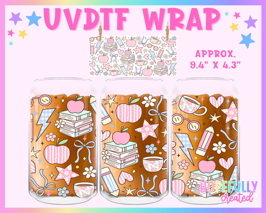 School UVDTF Glass Can Wrap