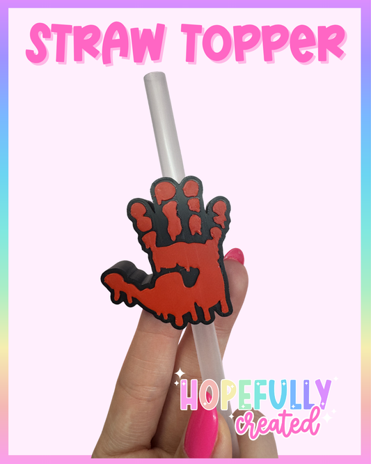 Bloody Hand Straw Topper