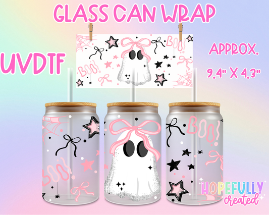Pink Ghost UVDTF Glass Can Wrap