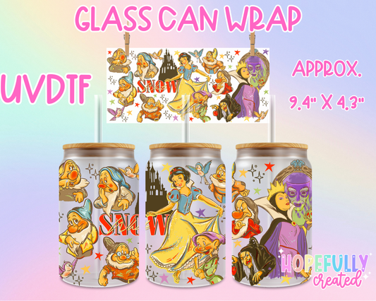 Snow W UVDTF Glass Can Wrap