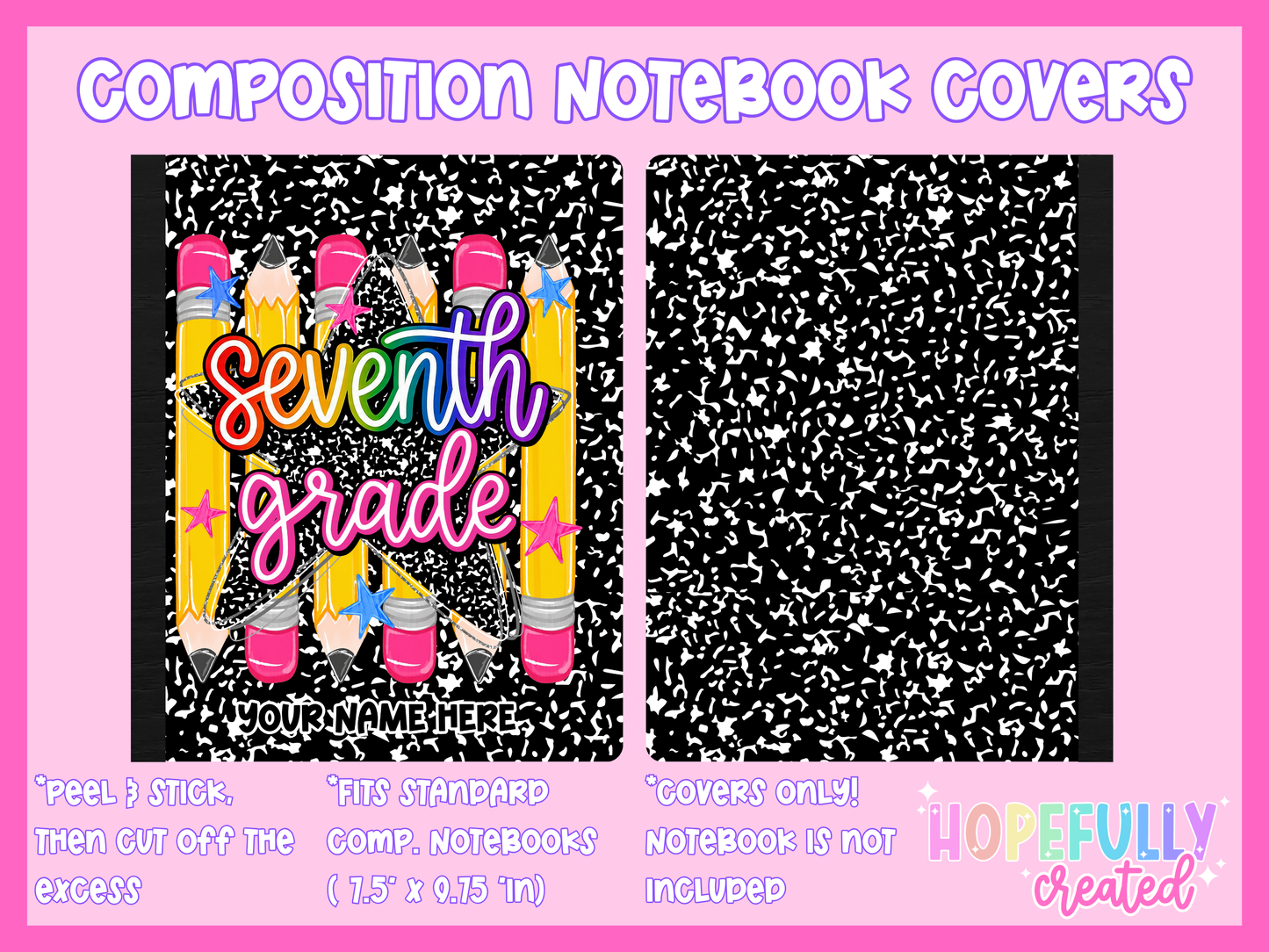 Pencils & Star Composition Notebook Cover