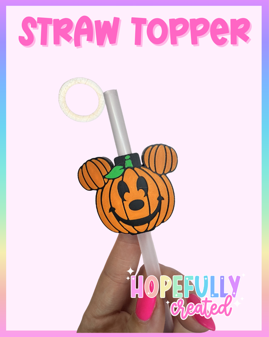 Mouse Pumpkin Straw Topper