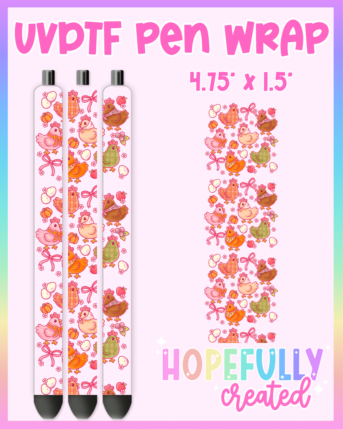 Fall Chickens UVDTF Pen Wrap