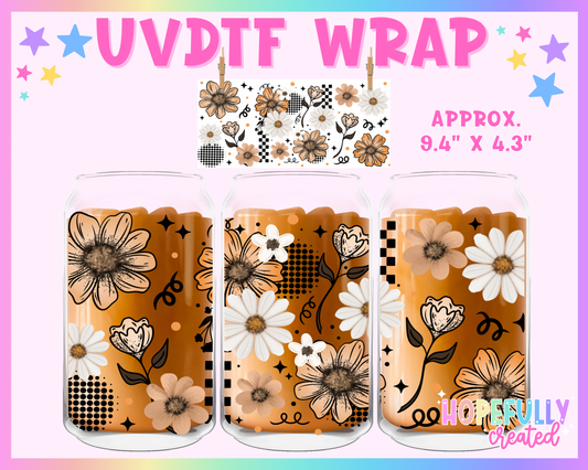 Floral UVDTF Glass Can Wrap