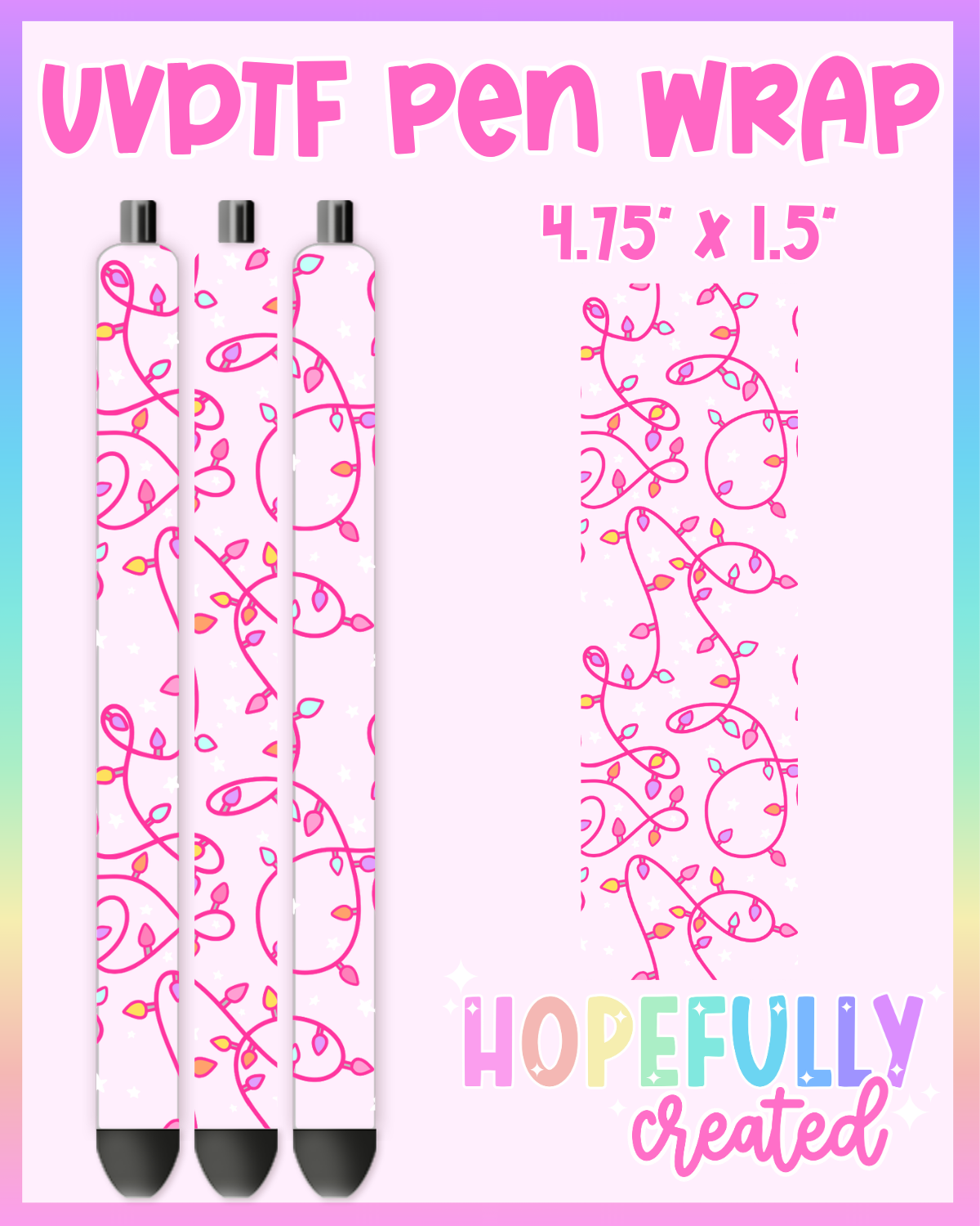 Pink Lights UVDTF Pen Wrap