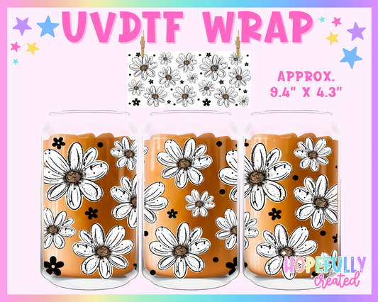 Floral UVDTF Glass Can Wrap