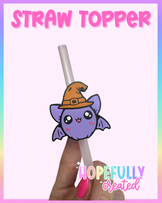 Cute Bat Straw Topper