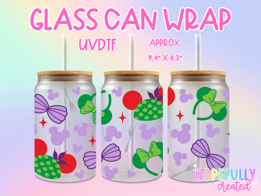 Mermaid Headbands UVDTF Glass Can Wrap