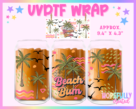 Beach Bum UVDTF Glass Can Wrap