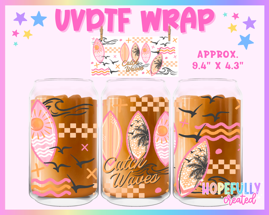 Catch Waves UVDTF Glass Can Wrap