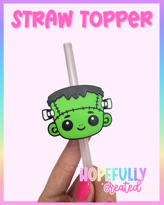 Green Frank Straw Topper