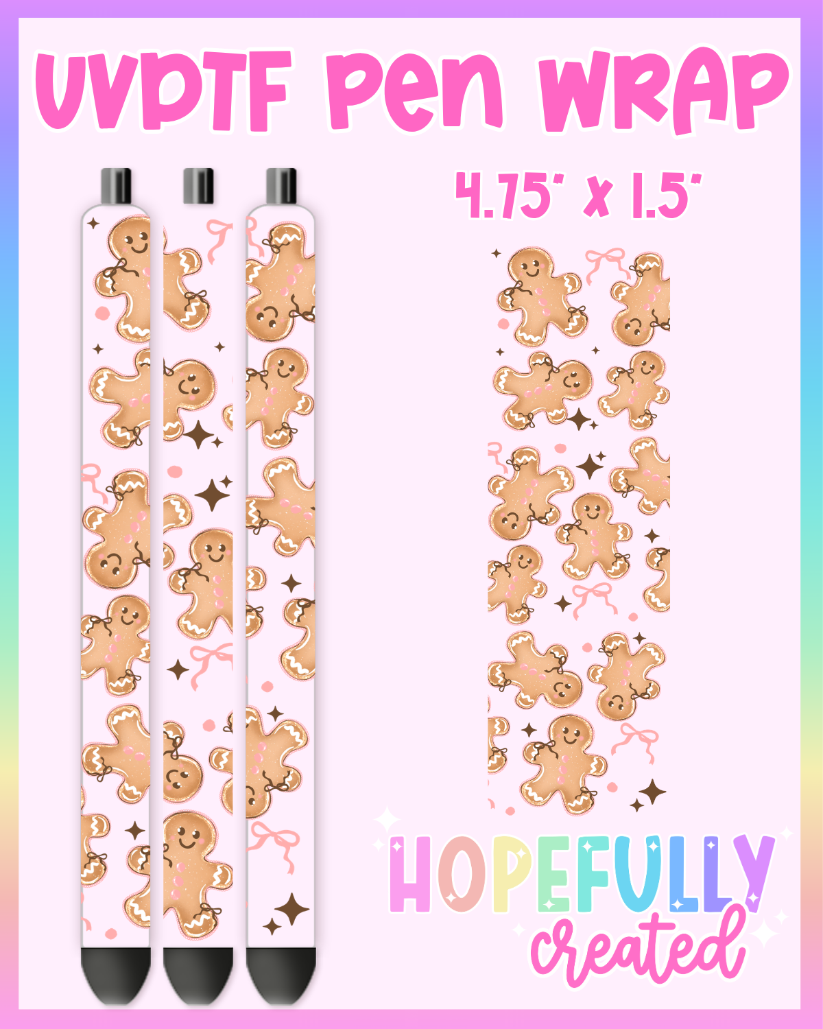 Gingerbread UVDTF Pen Wrap