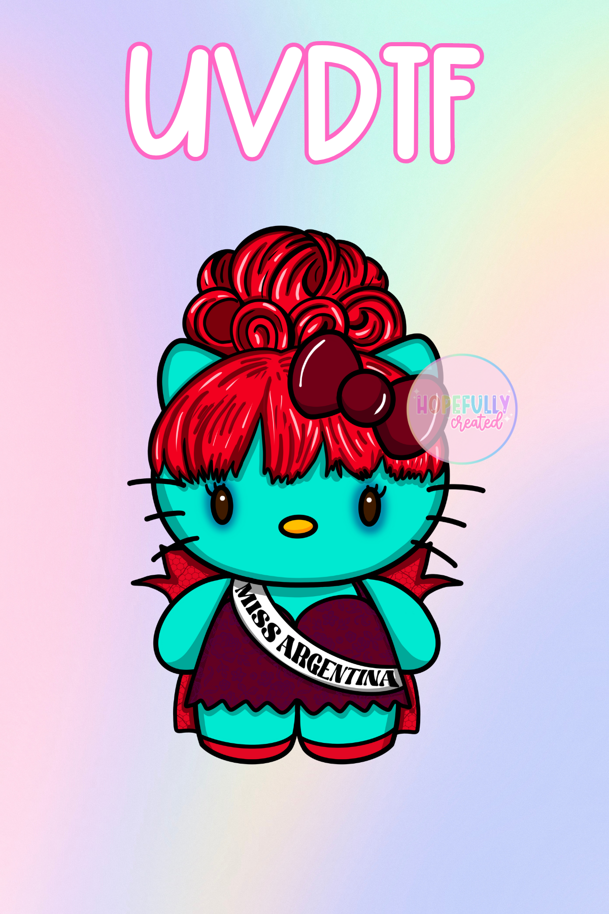 Miss Argentina Kitty UVDTF Decal