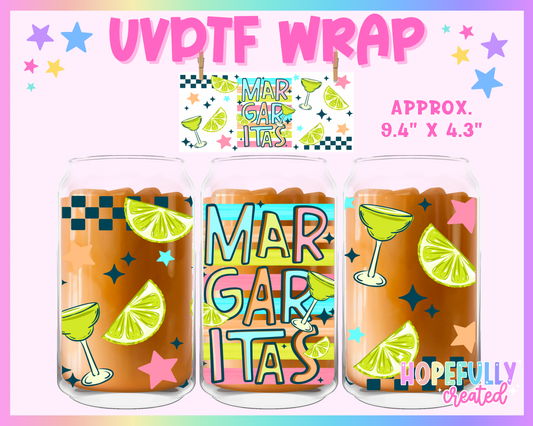 Margaritas UVDTF Glass Can Wrap